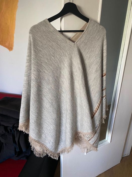 Poncho/ Capa din Peru 100% baby alpaca, cu 2 fețe