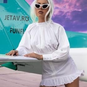 Rochie alba Nympha bumbac