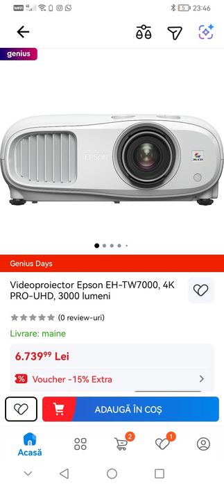 Videoproiector Epson EH-Tw7000 3lcd 4k UHD 3000 lumeni