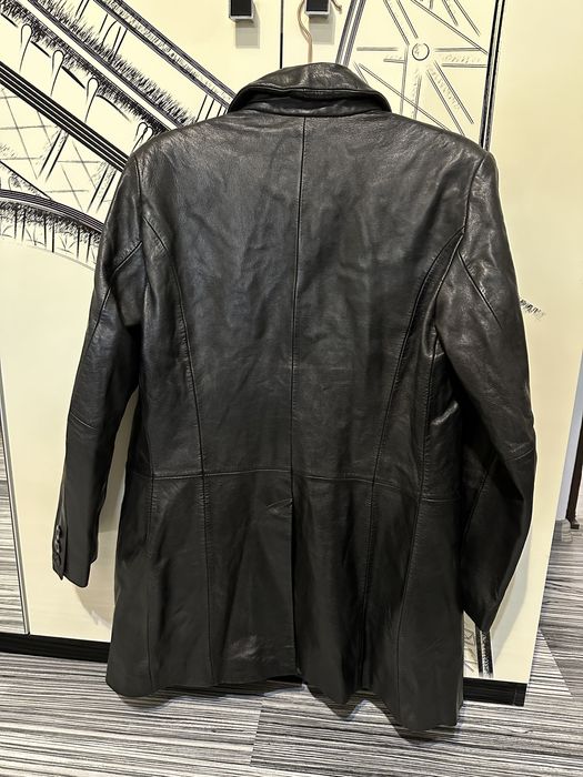 Palton geaca piele s m l neagra dama barbati