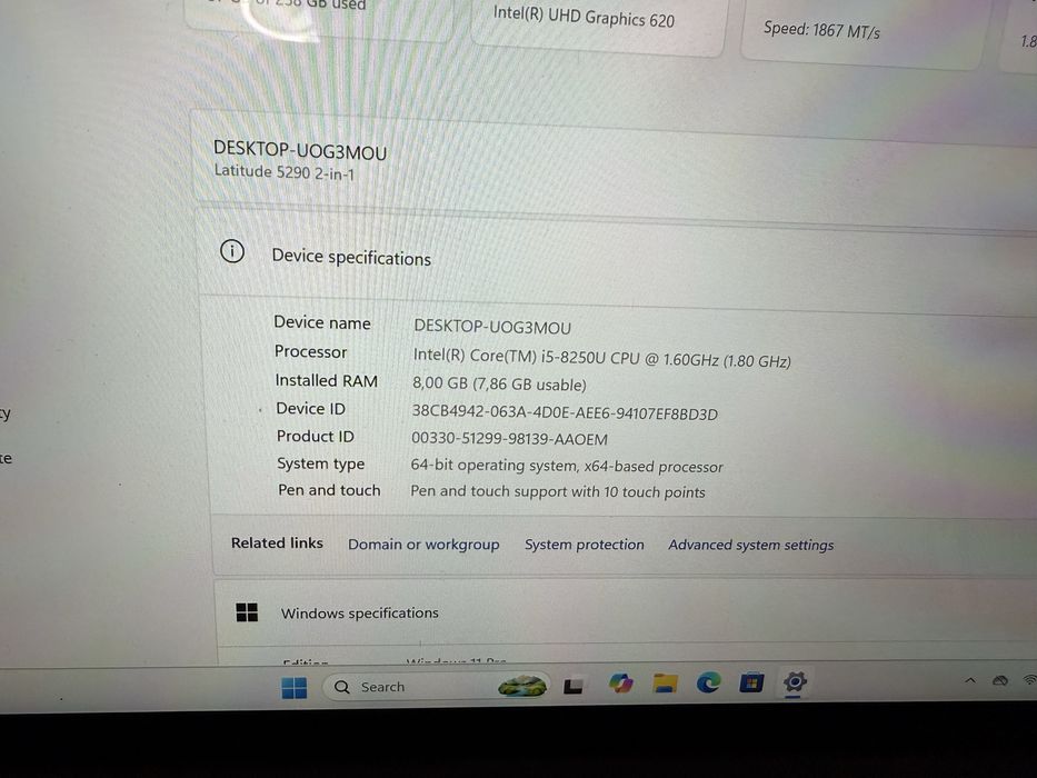 Laptop 2 in 1 Dell Latitude 5290 i5 8 Gb NVME 256 Baterie 7 ore