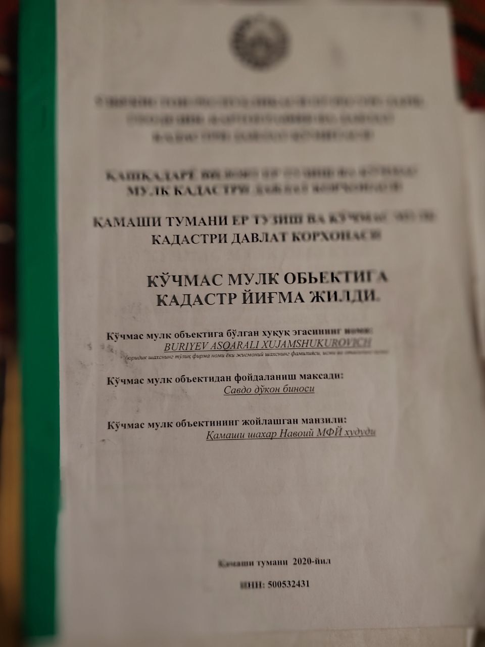 Fayz dexon bozor hududa bino sotladi