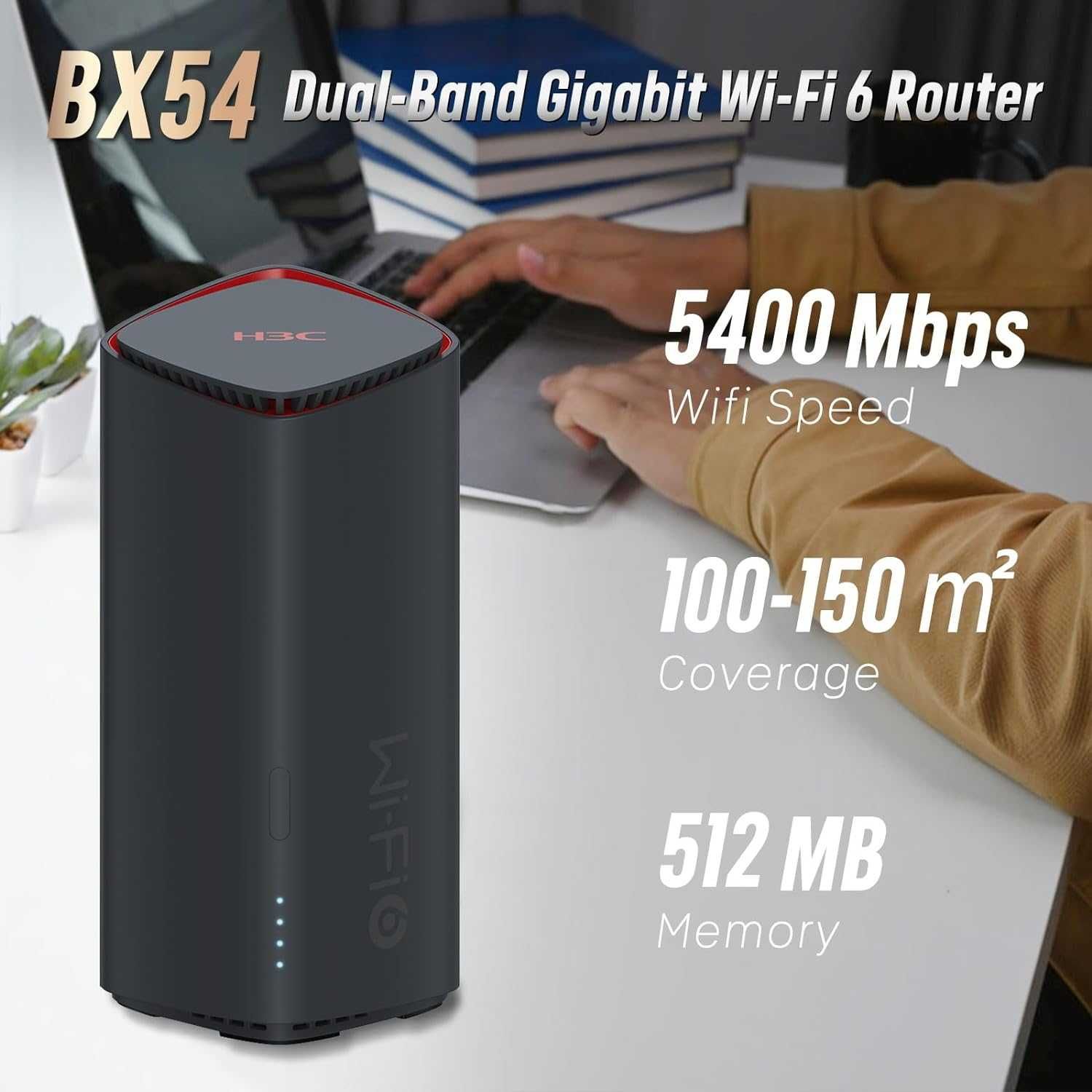 H3C Magic BX54 WLAN  Безжичен WiFi 6 рутер 512MB памет, 574 Mbit/s