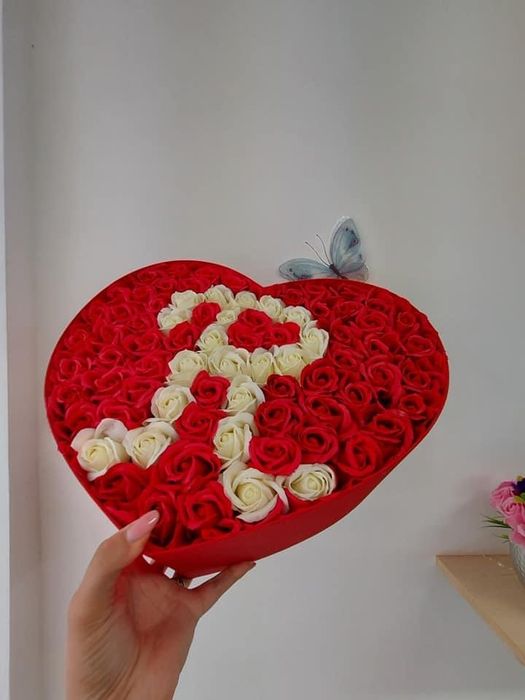 Inima cu varsta din flori de sapun