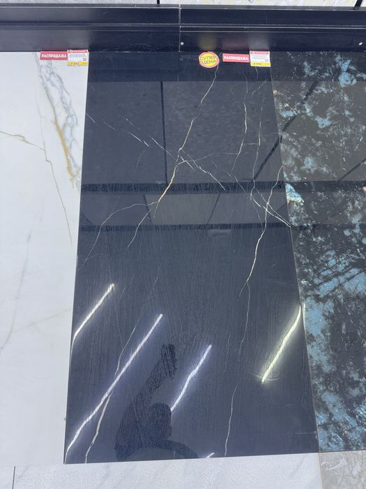 Кермогранит черный глянец, размер 60*120