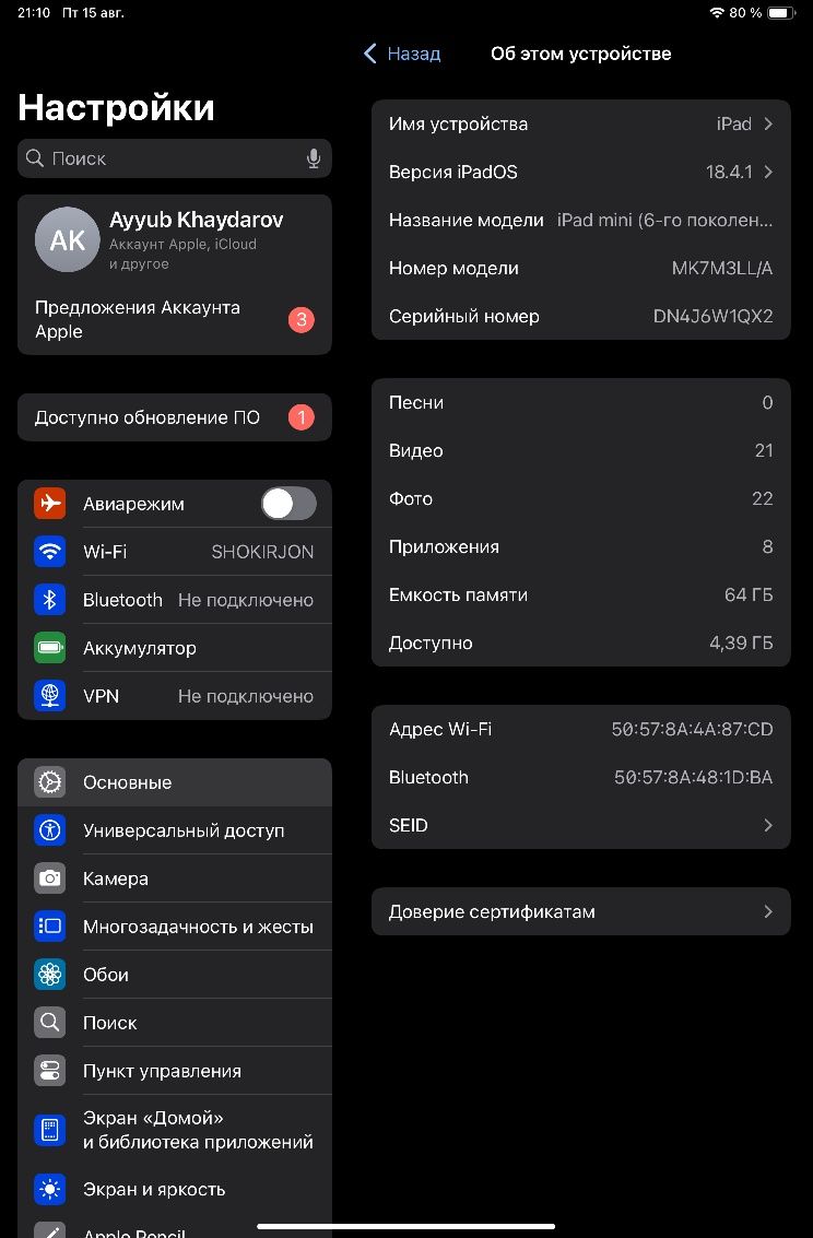 iPad mini 6 + culler sovutgich