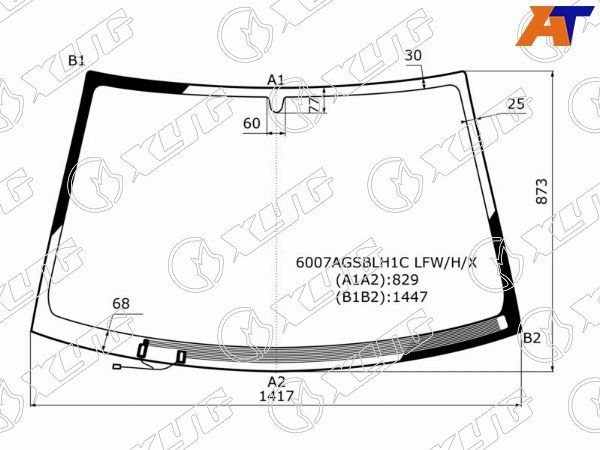 Стекло лобовое с обогревом щеток NISSAN ALMERA CLASSIC (RUS) N17 06-12