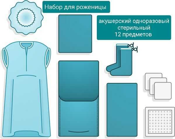Акушерский набор для родов  полный комплект из  12 и 14 предметов