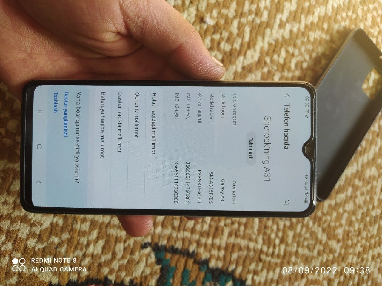 Samsung A31 telifoni sotiladi bartetham qilamiz faqat iphone bilan