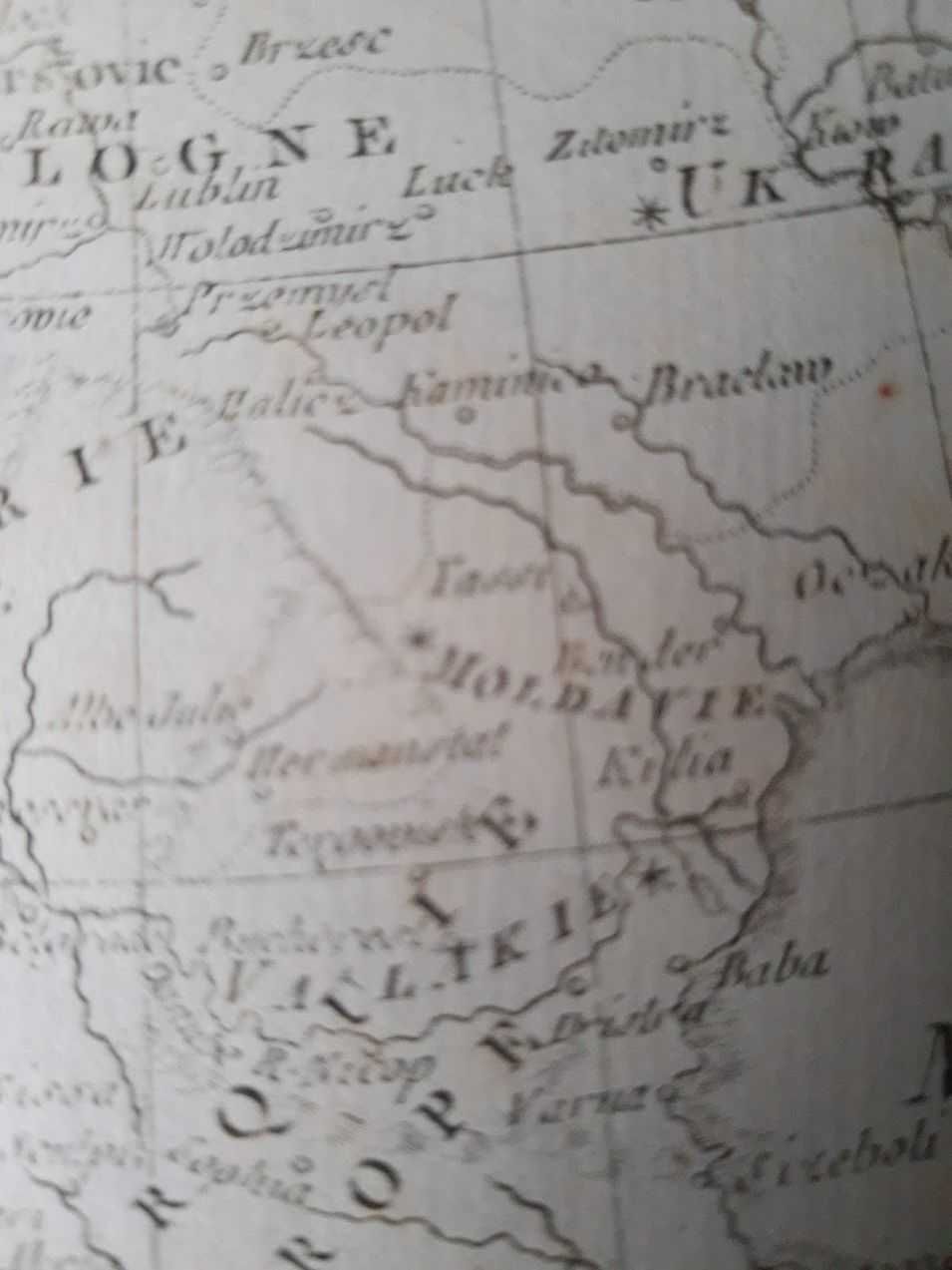 Harta a Europei, tiparitura originala din 1780