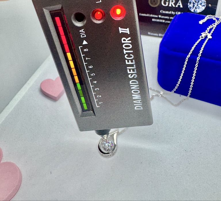 Сребърно колие с мойсанит (диамант) 1 карат