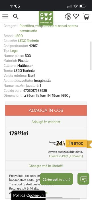Lego Technic  Mack Nou 42167 8+