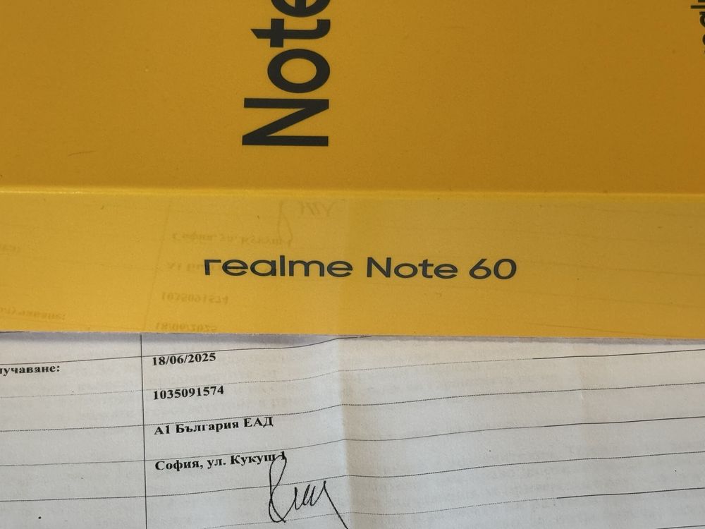 ЗАПЕЧАТАН 128GB Realme Note 60 A1  Гаранция до 2027г. Black