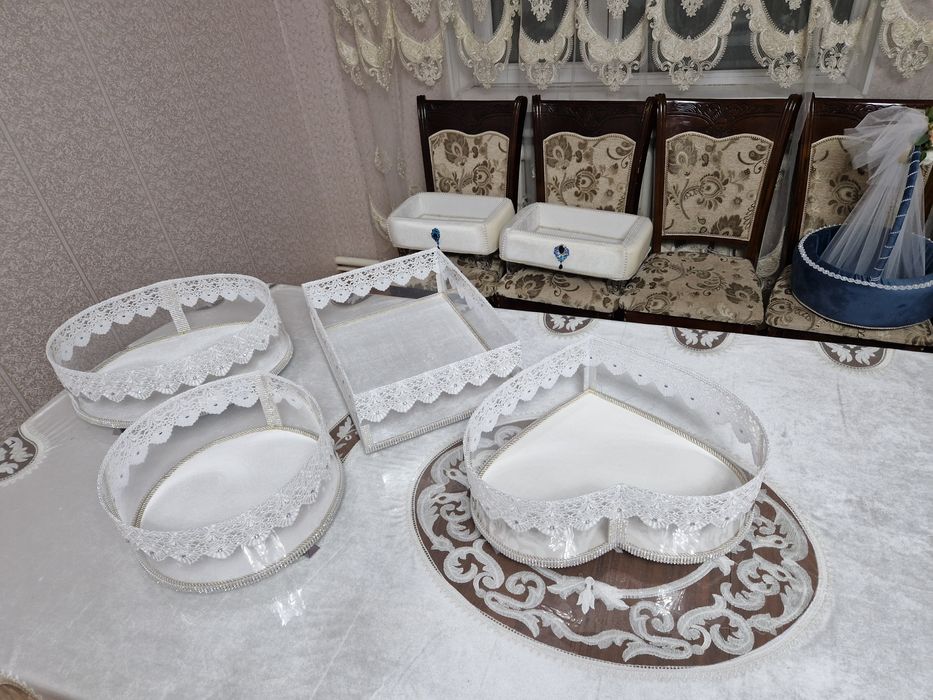 Корзины прозрачные,  красивые на құдалық, ұзату.