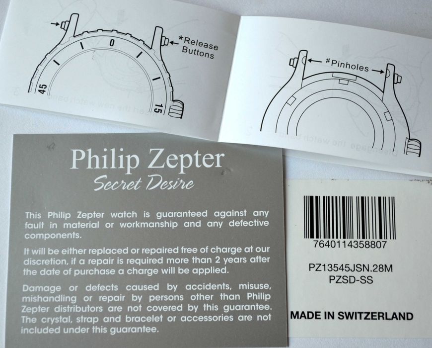 Ceas dama- colectia Philip Zepter SAFIR Elvetia cu 3 curele deosebite