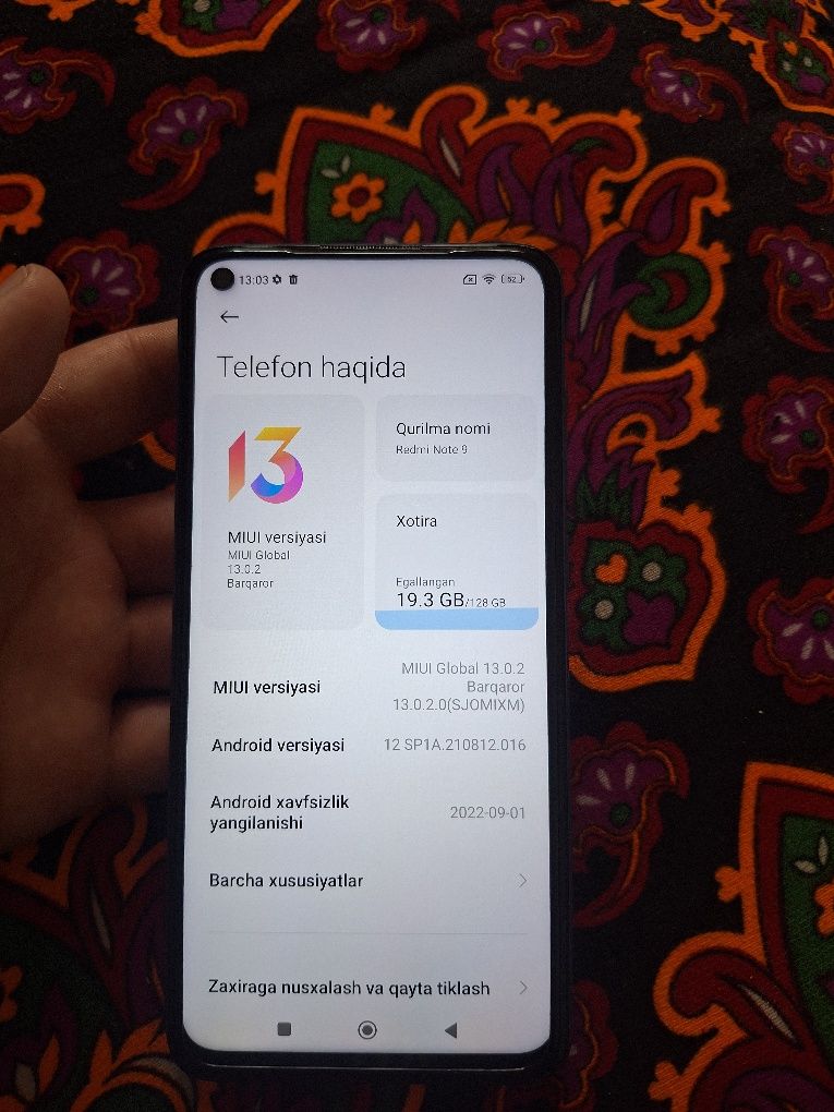 Redmi note 9, Holati yaxshi
