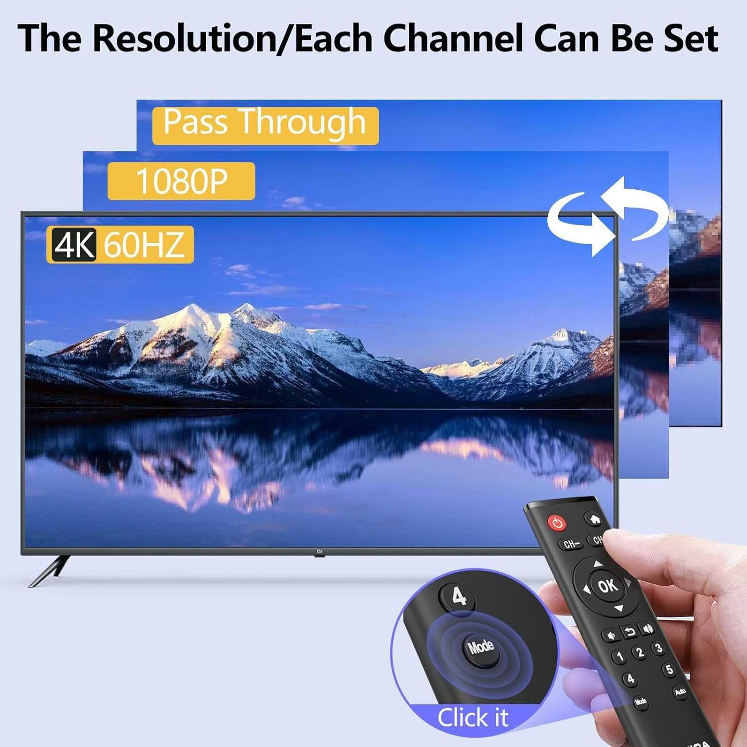 5 входа - 1 изход HDMI ARC превключвател, 4K 60Hz eARC автоматичен