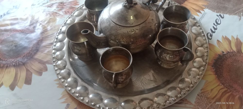 Стариннен Индийски сервиз посребрен