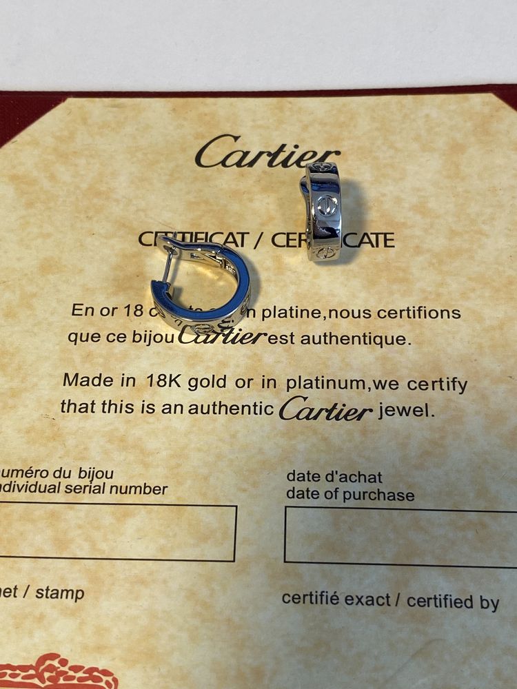 Cercei Cartier LOVE Aur Alb 750