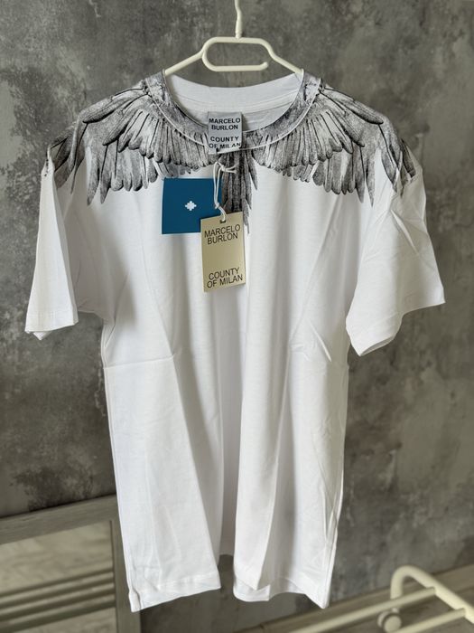 Tricou Marcelo Burlon Balenciaga off white