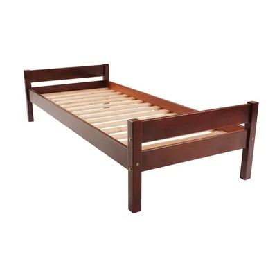 Vând pat din lemn de o persoana cu saltea și noptieră