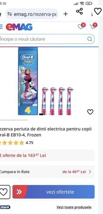 Oral-B 4 rezerve Frozen. NOU, sigilat