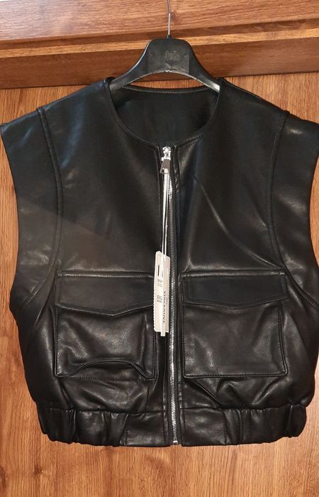 Нов кожен елек с етикет