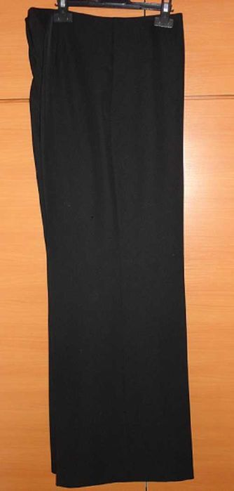 Pantaloni eleganti din matase plina neagra, model drept
