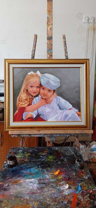 Portrete la comanda,caricaturi,tablou pictat,ulei pinza,NU DIGITALE