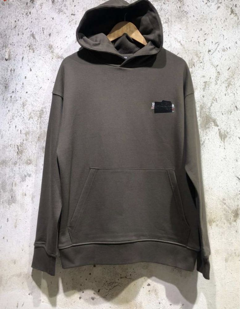 Hanorac balenciaga verde inchis maro