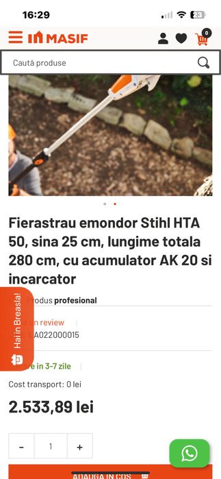 Emondor Stihl HTA 50 cu acumulator AK 20 -Nou