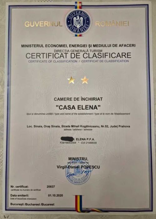 SINAIA Cazare la "Casa ELENA"