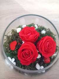 Букет от мини рози вечни/дехидратирани/истински