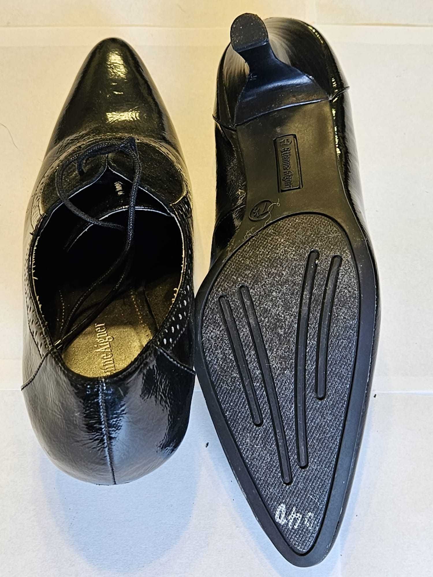 Etienne Aigner pantofi cu șireturi din piele neagră  femei 8 M/ EUR38