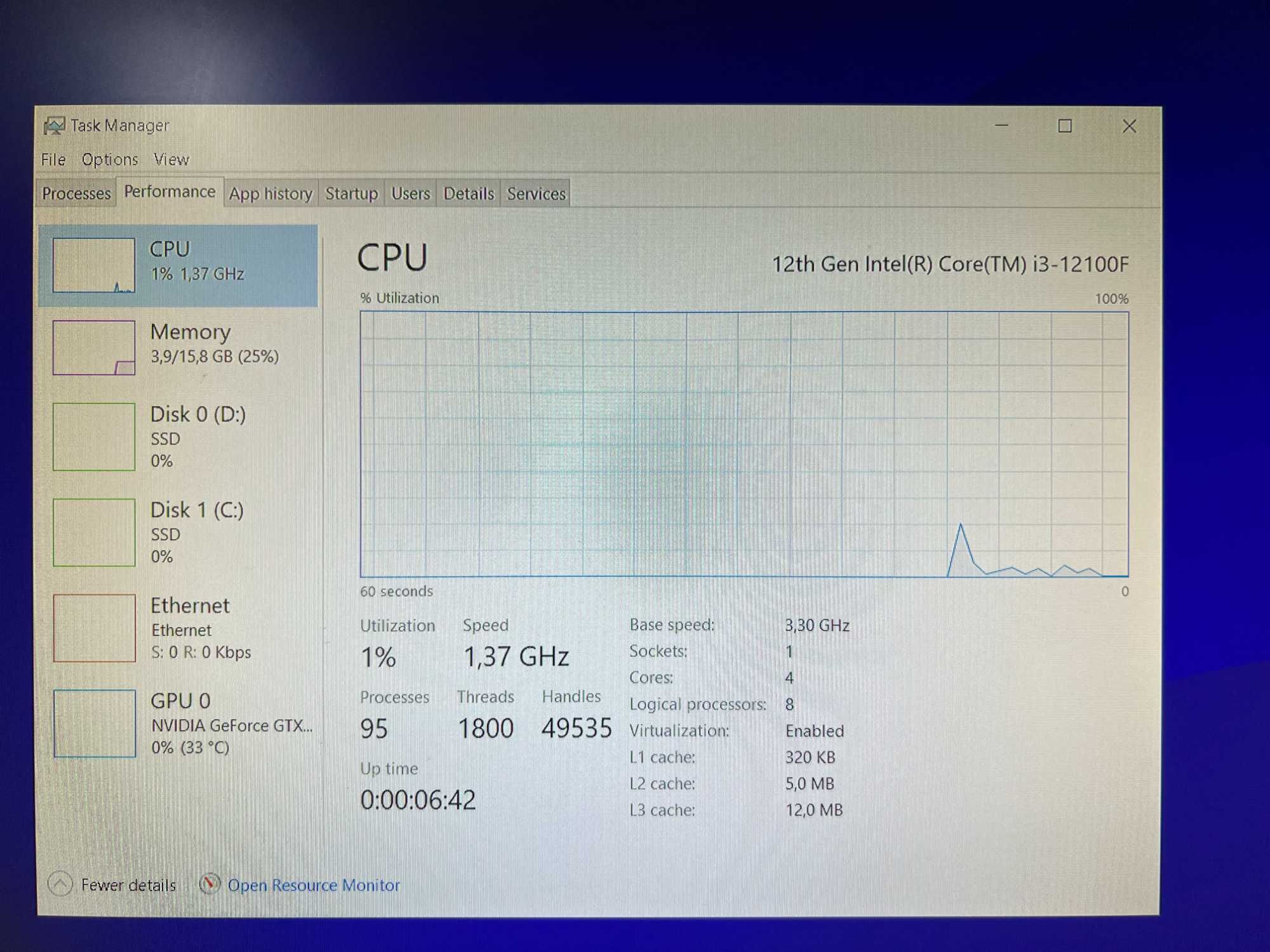 Calculator Procesor i3 12th Gen, GTX 1060 6GB 16GB Ram 144hz monitor