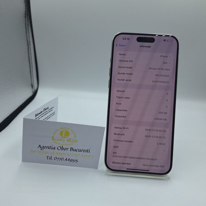 IPhone 15 Pro Max 256Gb 90% Baterie Garantie/Factura #48336