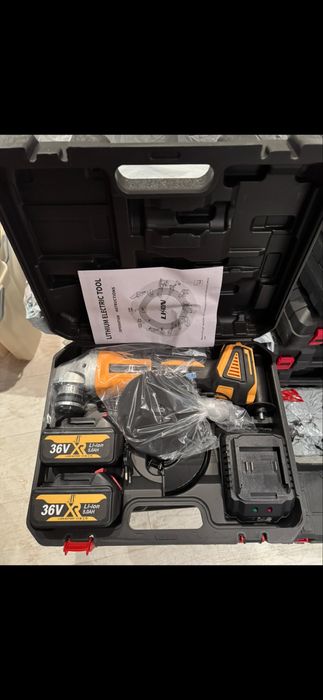 Flex cu 2 acumulatori 36V, 2 discuri si cutie de transport