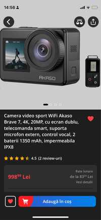 Camera de actiune akaso brave 7 (nu go pro)