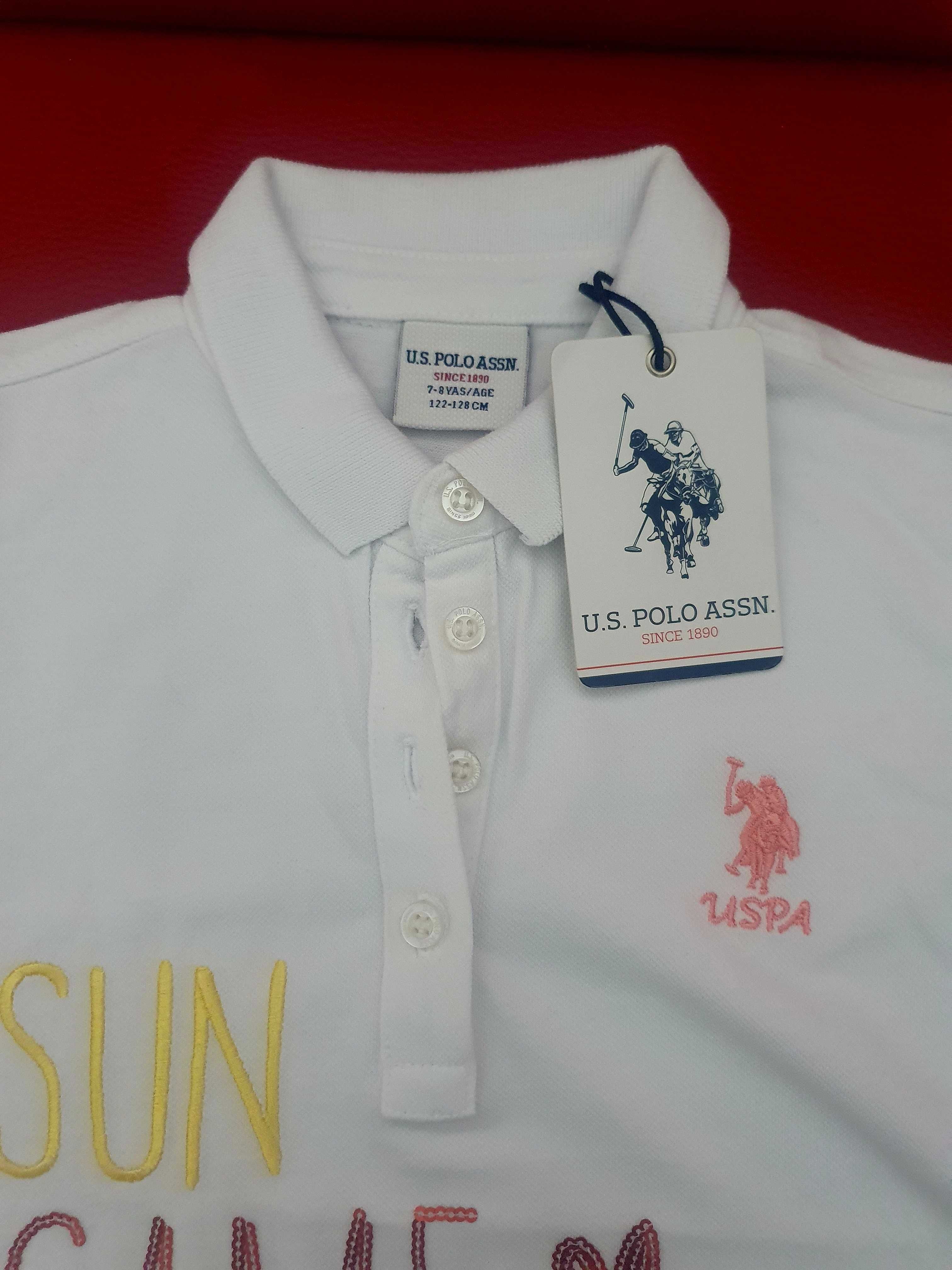 Tricou US Polo Assn 7-8 ani, nou