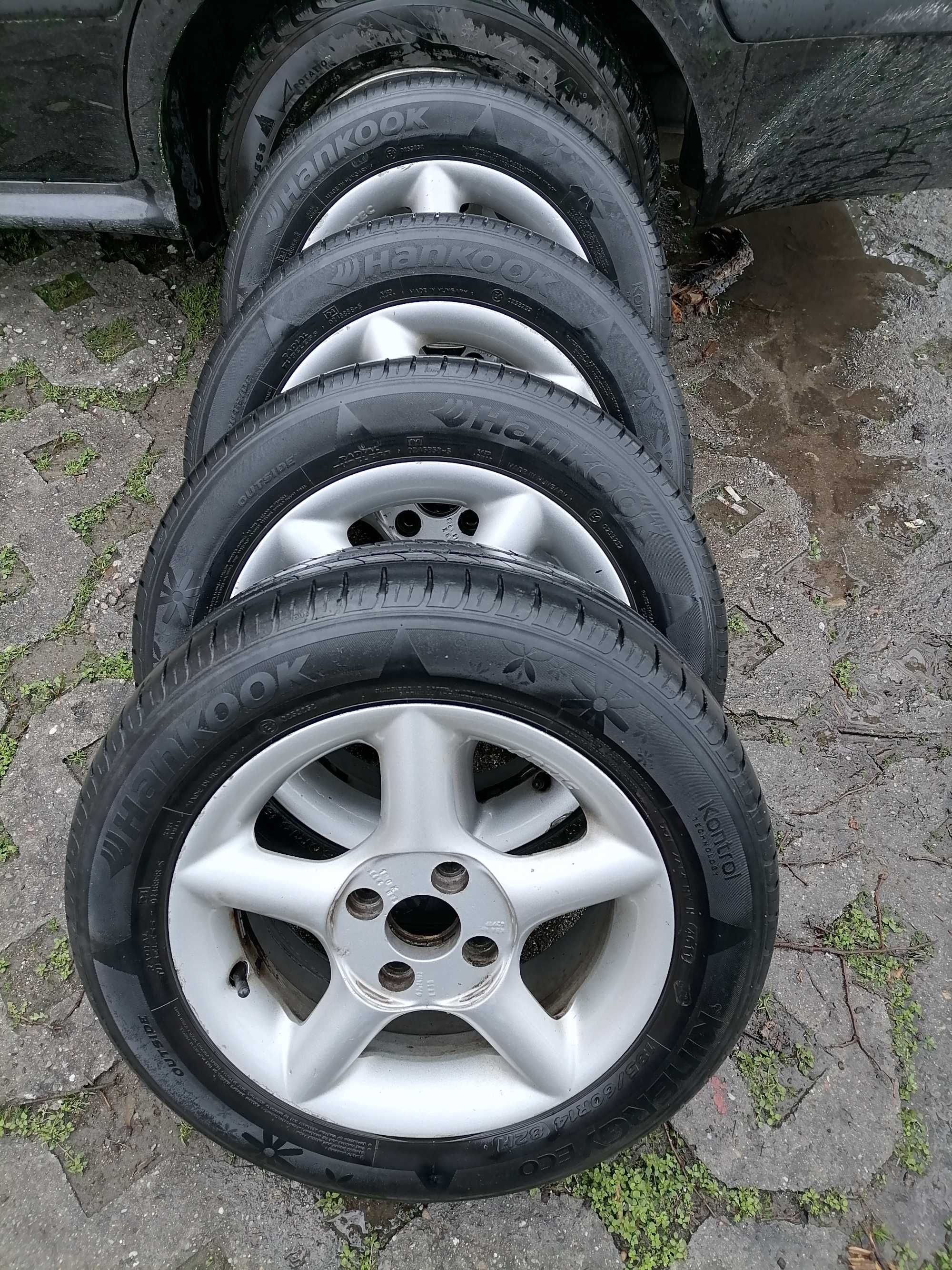 4 бр. джанти ARTEC (4х100) с летни гуми Hankook 185 60 14. VW Golf 3