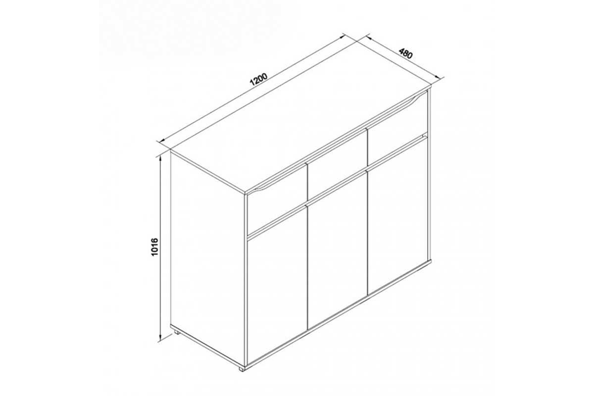 Комод  Рубен 3D3S, Белый, Анрэкс