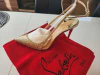 Christian Louboutin PL07 Platine Glitter 100mm