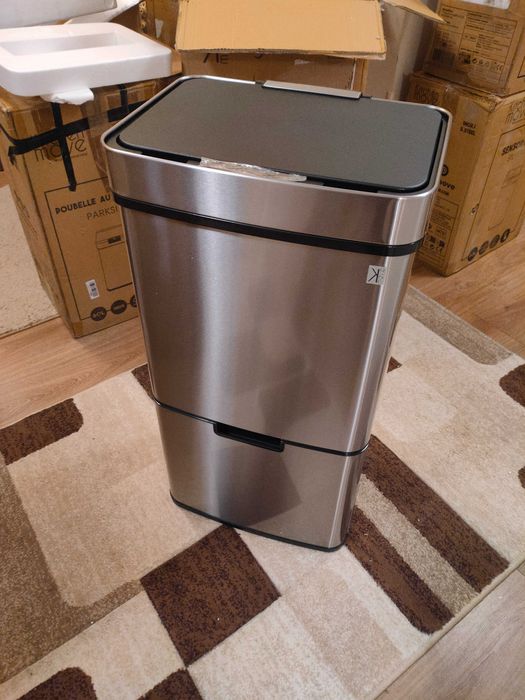 Coș de gunoi automat NARVIK cu compartiment dublu ptr reciclare, 75L