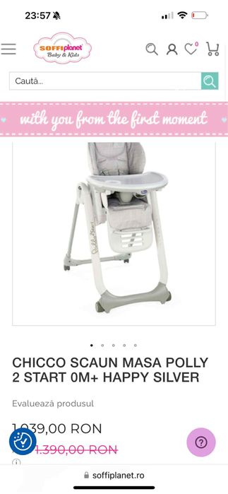 Scaun masa copii chicco polly 2 start 0luni +