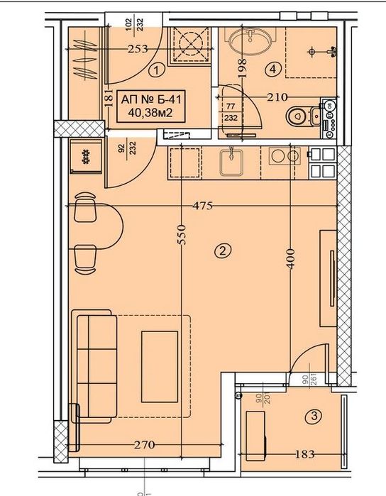 Продава се Едностаен апартамент в София, Полигона - 48 кв.м за 3030 €/кв.м - Снимка #1