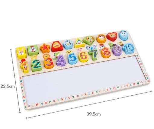 Tablita Educativa Montessori 3 in 1 cu Cifre si Forme, Digital Shape