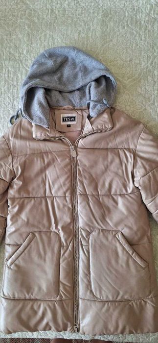 Куртка Tesvi из экокожи зимняя, размер 42.