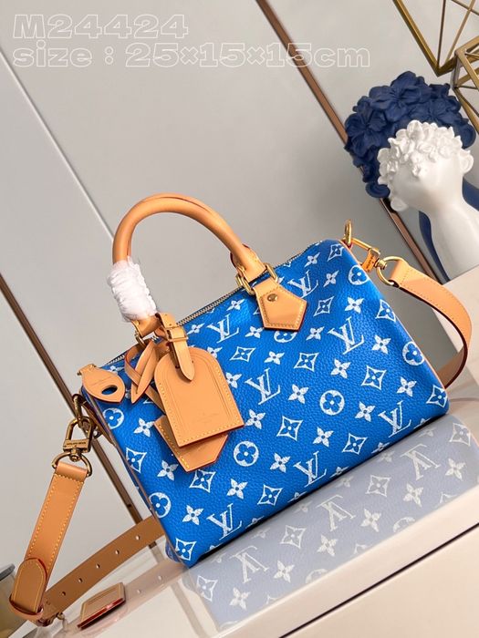 Geanta Louis Vuitton Speedy 25cm blue, tip Premium