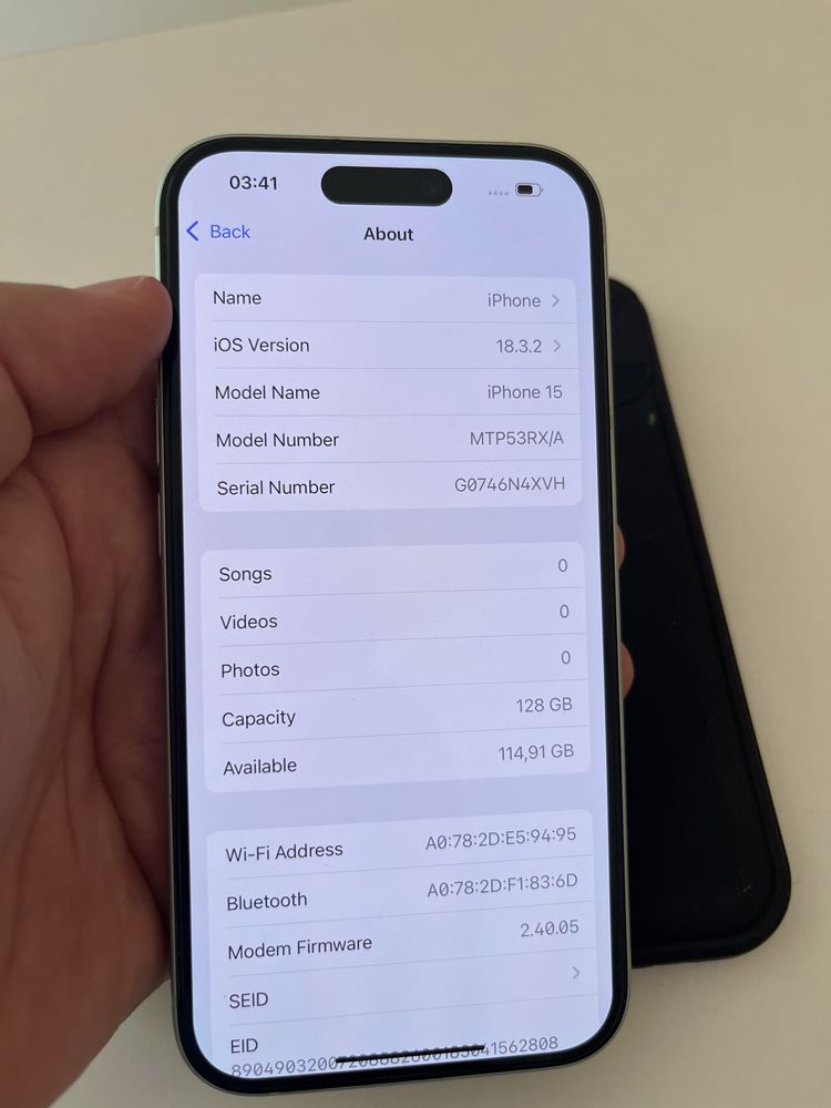 Iphone 15 128GB 100% bat