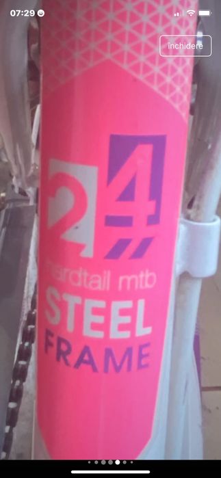 Bicicleta fete Alb cu Mov